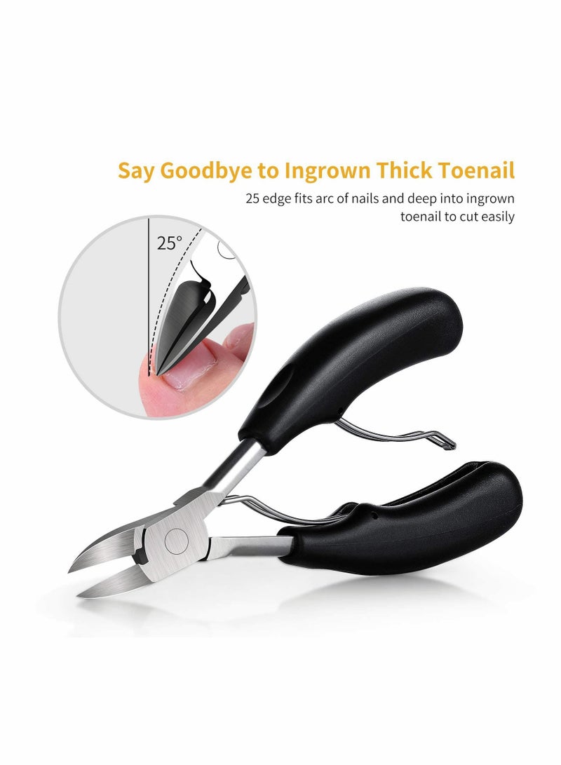 SYOSI Toenail Clippers, Medical Grade Toe Nail Trimmer, Nail Clippers for Thick Nails or Ingrown Toenail Tool, Stainless Steel Sharp Pedicure Toe Nail Clippers Adult, with Easy-to-Grip Rubber Handle - Image 3