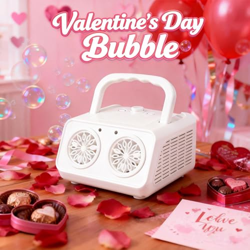 SHCKE Automatic Bubble Machine Upgrade Bubble Blower with 2 FansPlug in or Battery Operated Portable Bubble Maker20000 Bubbles Per Minute Bubbles for Outdoor Wedding Birthday Party - Image 5