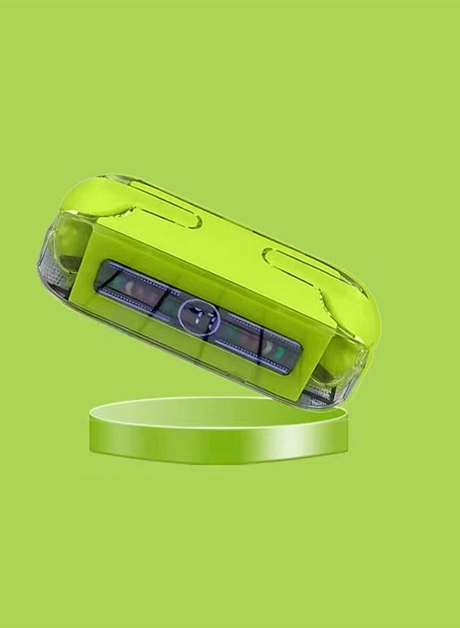 CATANES M12 MAX Wireless Bluetooth Headset Transparent Digital Display Color Screen Touching Type Long Battery Life Headset Game Mode Bluetooth Headset For Oneplus 11 / Oneplus 12 Green  - Image 2