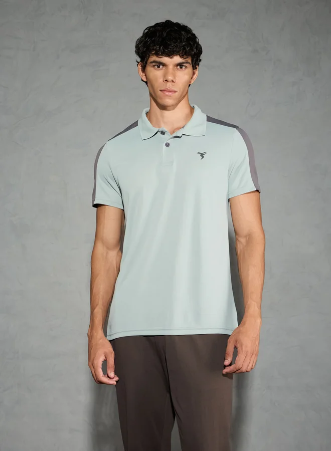 تكنوسبورت Technosport Men Color Block Relaxed Fit Polo