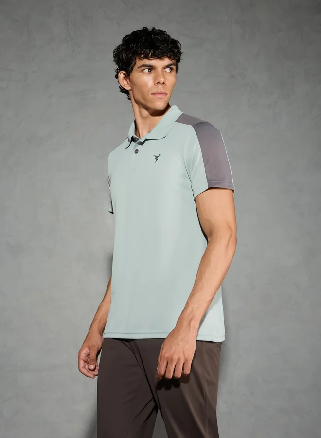 تكنوسبورت Technosport Men Color Block Relaxed Fit Polo