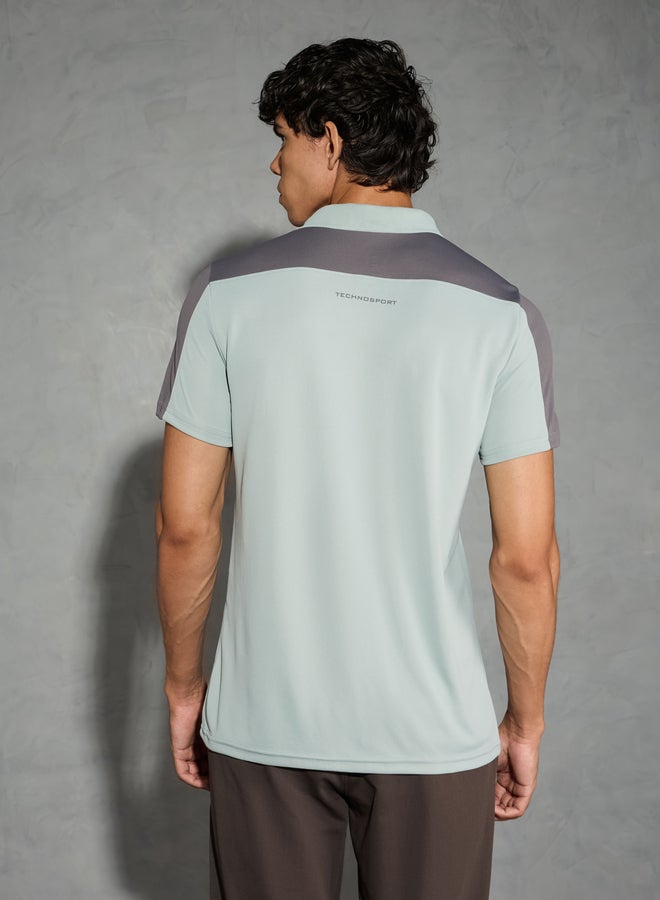تكنوسبورت تيشيرت بولو رجالي تكنوسبورت بلون متداخل بقصة مريحة - Image 4