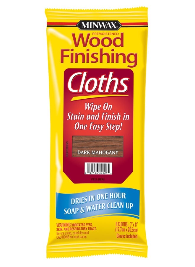 Minwax 308240000 Wood Finishing Cloths Dark Mahogany 8 Piece  - Image 1