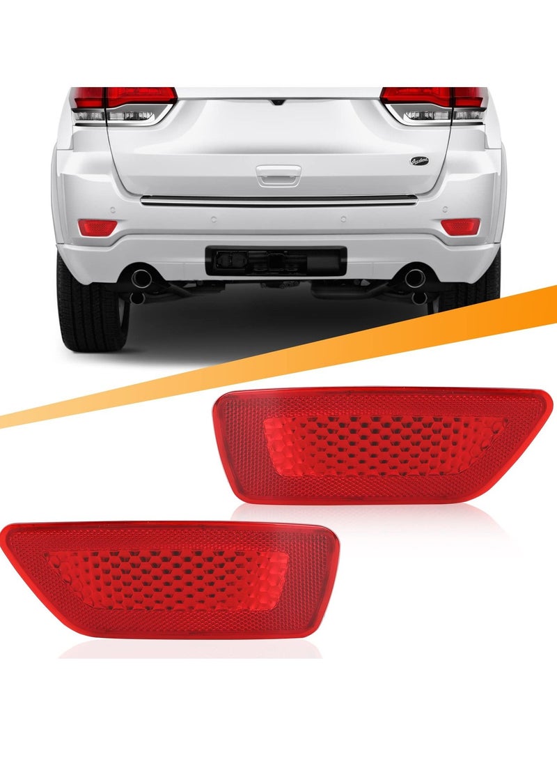 KASTWAVE - Rear Bumper Reflector Light Lamp for Jeep Grand Cherokee 2012-2018, for Patriot 2013-2017, for Dodge Journey 2012-2020, Back Bumper Reflectors Left and Right Red Les Replace 57010720AC, 57010721AC - Image 1