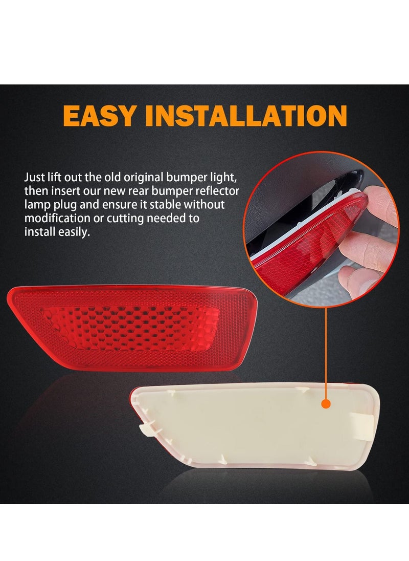 KASTWAVE - Rear Bumper Reflector Light Lamp for Jeep Grand Cherokee 2012-2018, for Patriot 2013-2017, for Dodge Journey 2012-2020, Back Bumper Reflectors Left and Right Red Les Replace 57010720AC, 57010721AC - Image 1