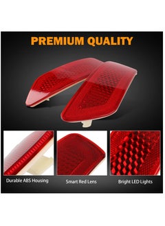 KASTWAVE Rear Bumper Reflector Light Lamp for Jeep Grand Cherokee 2012-2018, for Patriot 2013-2017, for Dodge Journey 2012-2020, Back Bumper Reflectors Left and Right Red Les Replace 57010720AC, 57010721AC  - Image 2