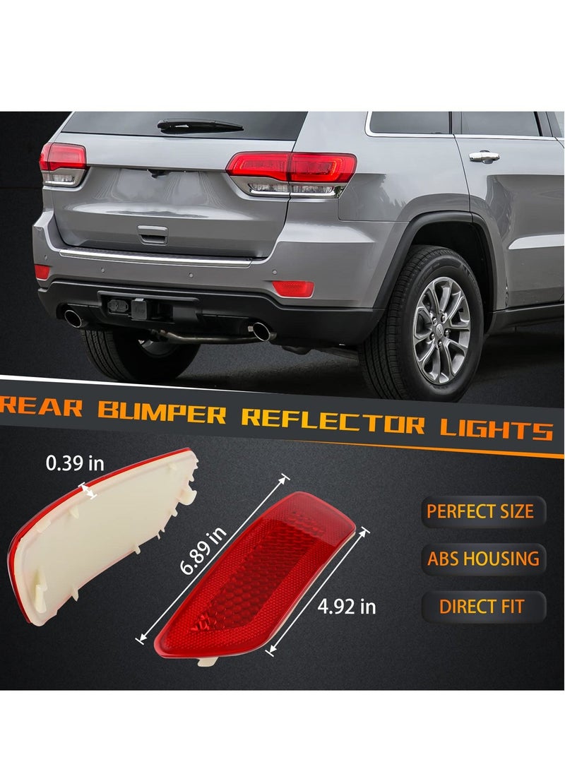 KASTWAVE - Rear Bumper Reflector Light Lamp for Jeep Grand Cherokee 2012-2018, for Patriot 2013-2017, for Dodge Journey 2012-2020, Back Bumper Reflectors Left and Right Red Les Replace 57010720AC, 57010721AC - Image 1