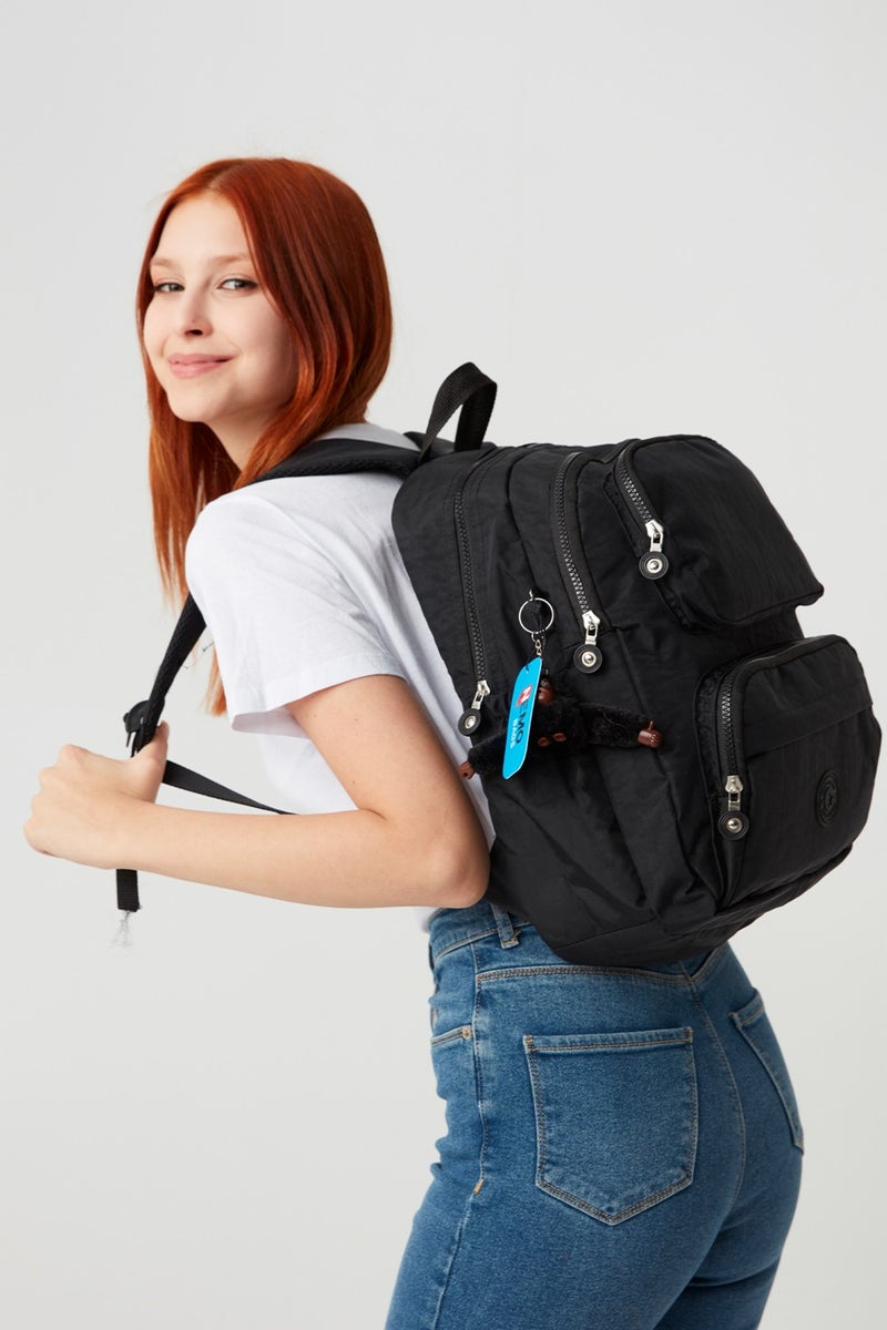 Nemo Bags School Bag Unisex Black Medium Waterproof Clinker Fabric Travel Laptop Bag  - Image 1