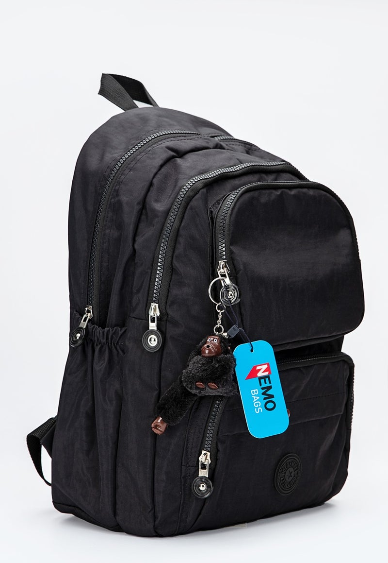 Nemo Bags School Bag Unisex Black Medium Waterproof Clinker Fabric Travel Laptop Bag  - Image 2