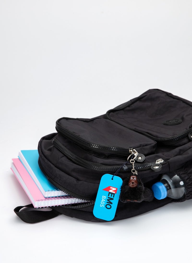 Nemo Bags School Bag Unisex Black Medium Waterproof Clinker Fabric Travel Laptop Bag  - Image 4