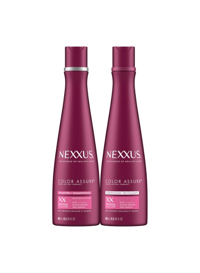 Nexxus Color Assure Shampoo and Conditioner for Color-Treated Hair - Enhances Color for Up to 40 Washes, 13.5oz, 2 Pack - Image 1