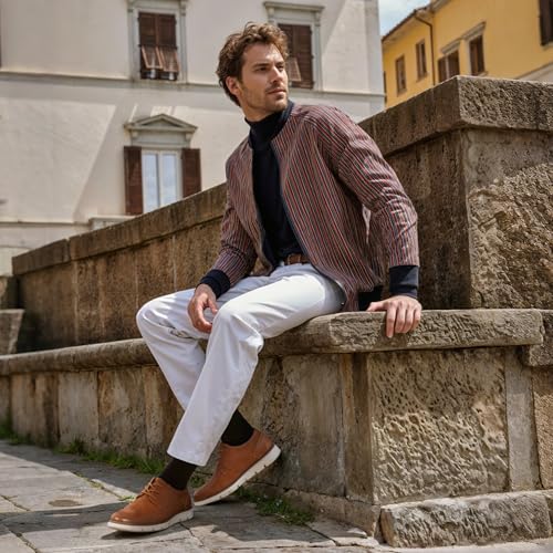 Jousen Mens Casual Shoes Simple Comfortable Casual Dress Shoes for Men (AMY9008A Brown 10) - Image 3
