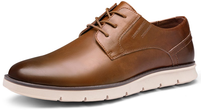 Jousen Mens Casual Shoes Simple Comfortable Casual Dress Shoes for Men (AMY9008A Brown 10) - Image 1