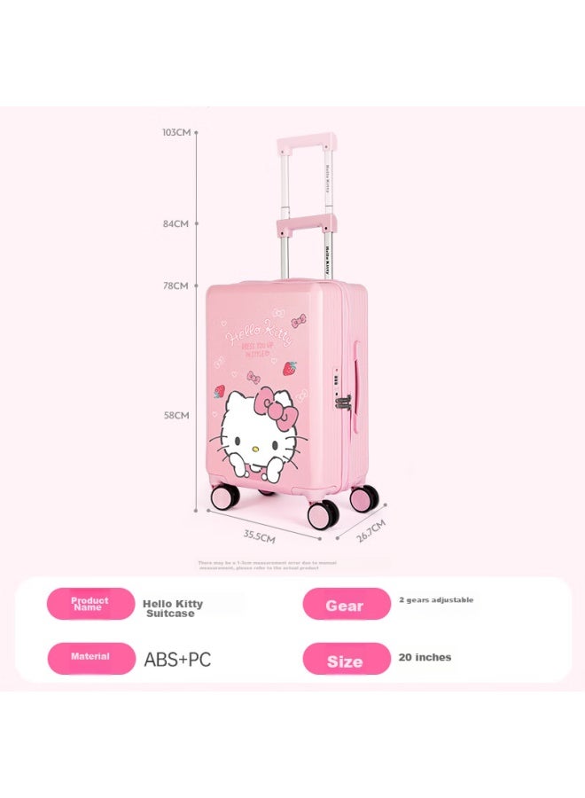 Mesuca X okitty Luggage, Student Female Password Leather Suitcase, 20-inch Children's Luggage, Carry-on Suitcase - Image 3