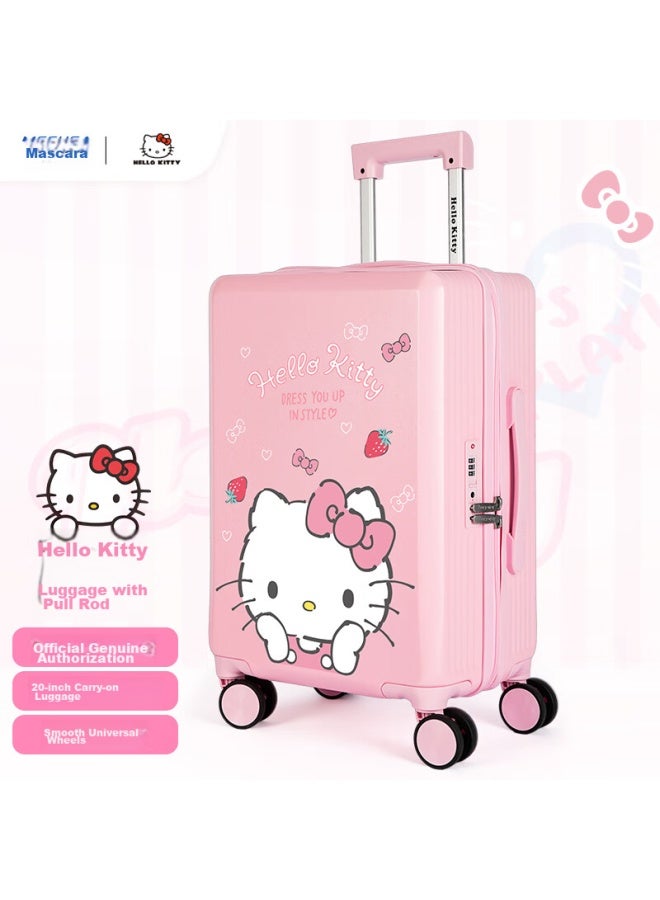 Mesuca X okitty Luggage, Student Female Password Leather Suitcase, 20-inch Children's Luggage, Carry-on Suitcase - Image 1