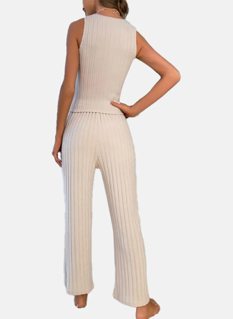 YUNIQEE Off White Solid Pyjamas & Top
