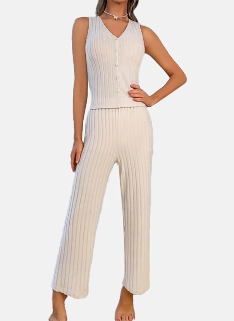يونيكي Off White Solid Pyjamas & Top