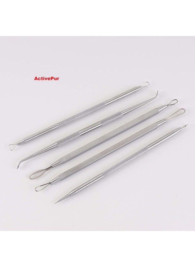 ActivePur Blackhead Remover Pimple Comedone Extractor Tool Best Acne Removal Kit for Blemish, Whitehead Popping, Zit Removing for Risk Free Nose Face Skin with Metal Case - 5 Pieces Set.  - Image 2