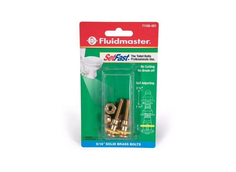 Fluidmaster 7110A-001-P10 Setfast Self-Adjusting Toilet Bowl to Floor Bolts, Brass - Image 3
