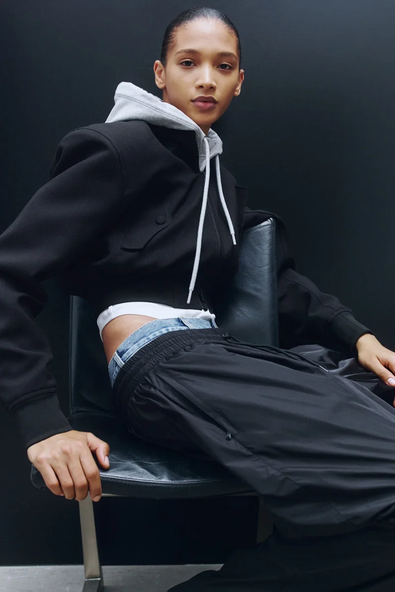 H&M  Cropped Wool Bomber Jacket - Wardrobe.NYC for Women | Best Price UAE