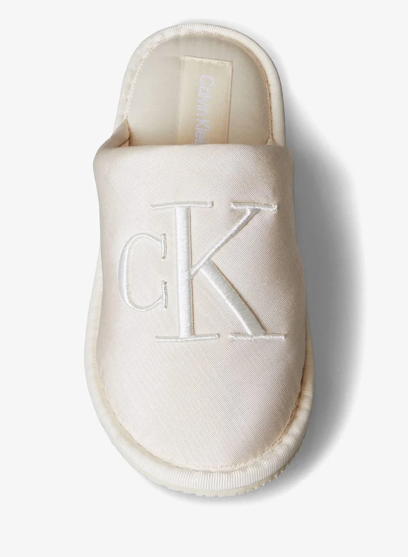 Calvin Klein Jeans Light Cashew Satin House Slippers for Women | Best Price UAE