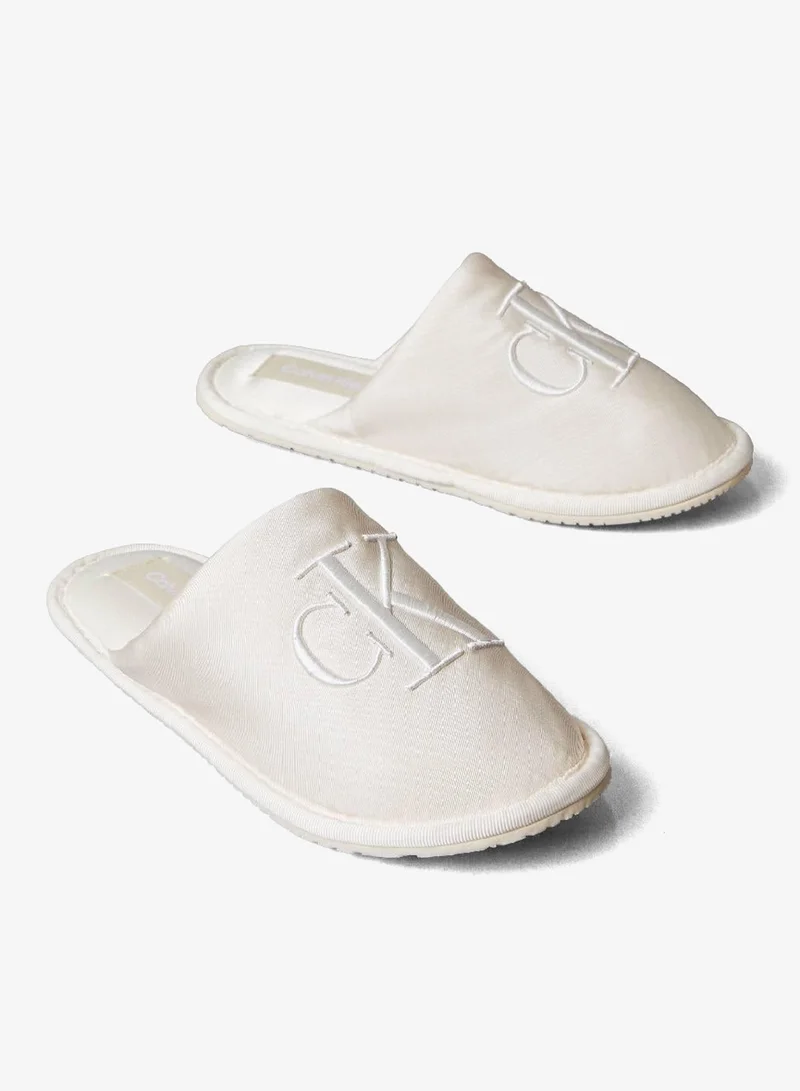 Calvin Klein Jeans Light Cashew Satin House Slippers for Women | Best Price UAE