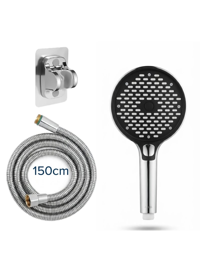ALASEEL High-Pressure Handheld Shower Head Set - Includes Flexible Hose and Wall Mount Holder, Premium Chrome Finish Modern Design. - Image 2