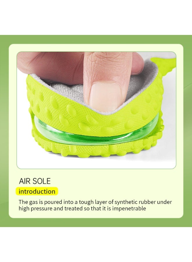 jaexest [Upgrade] Height Increase Insoles,Air Cushion Taller Shoe Insoles Heel Insert for Men and Women,Heel Cushioning Shock Absorption,Relieve Foot Pain (Green,heel Height:3.5cm, S (Women 5-6.5)) - Image 3