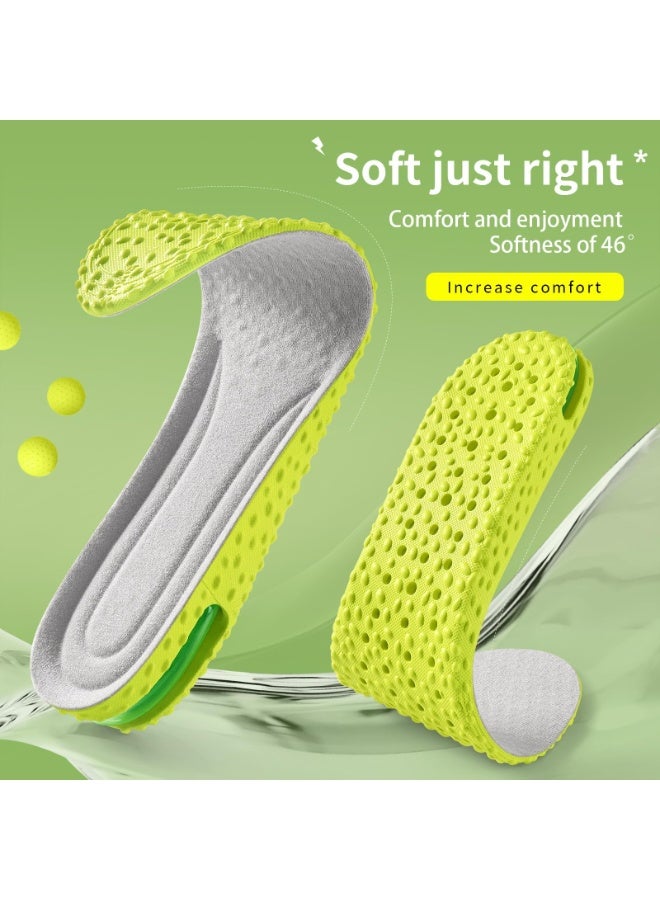 jaexest [Upgrade] Height Increase Insoles,Air Cushion Taller Shoe Insoles Heel Insert for Men and Women,Heel Cushioning Shock Absorption,Relieve Foot Pain (Green,heel Height:3.5cm, S (Women 5-6.5)) - Image 2