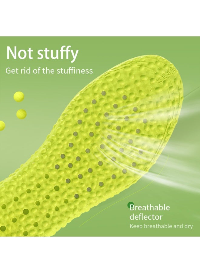 jaexest [Upgrade] Height Increase Insoles,Air Cushion Taller Shoe Insoles Heel Insert for Men and Women,Heel Cushioning Shock Absorption,Relieve Foot Pain (Green,heel Height:3.5cm, S (Women 5-6.5)) - Image 4