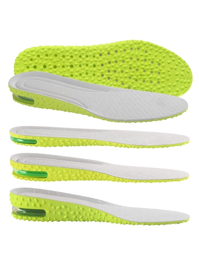 jaexest [Upgrade] Height Increase Insoles,Air Cushion Taller Shoe Insoles Heel Insert for Men and Women,Heel Cushioning Shock Absorption,Relieve Foot Pain (Green,heel Height:3.5cm, S (Women 5-6.5)) - Image 1