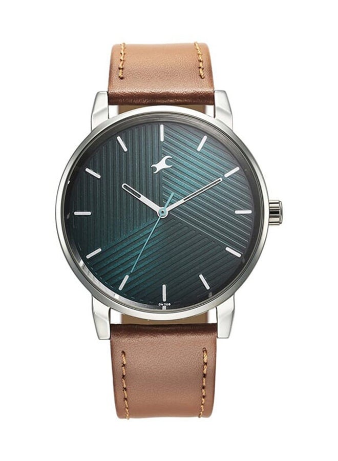 fastrack Stunners Green Dial Leather Strap Watch For Guys 3278Sl03 - Image 1