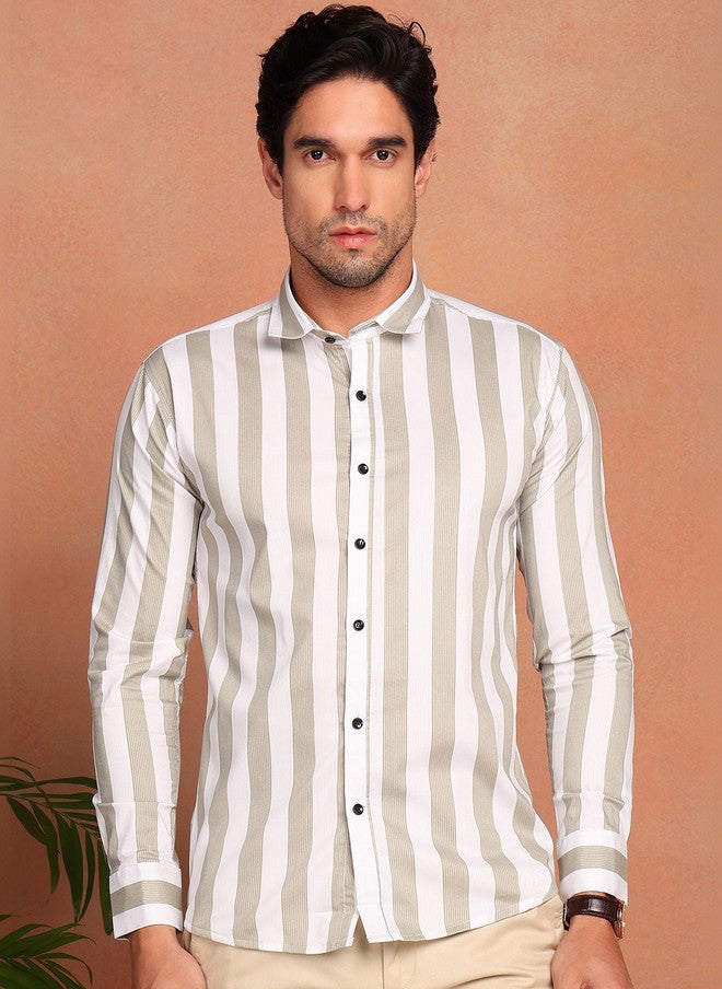 BADLAND Men Relaxed Striped Casual Shirt - Image 1