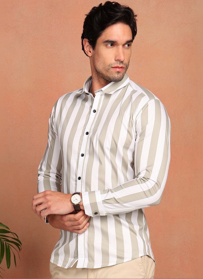 BADLAND Men Relaxed Striped Casual Shirt - Image 2