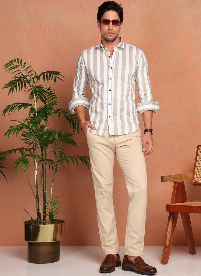 BADLAND Men Relaxed Striped Casual Shirt - Image 3