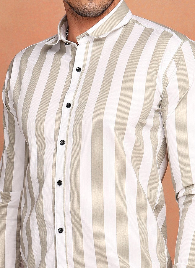 BADLAND Men Relaxed Striped Casual Shirt - Image 5