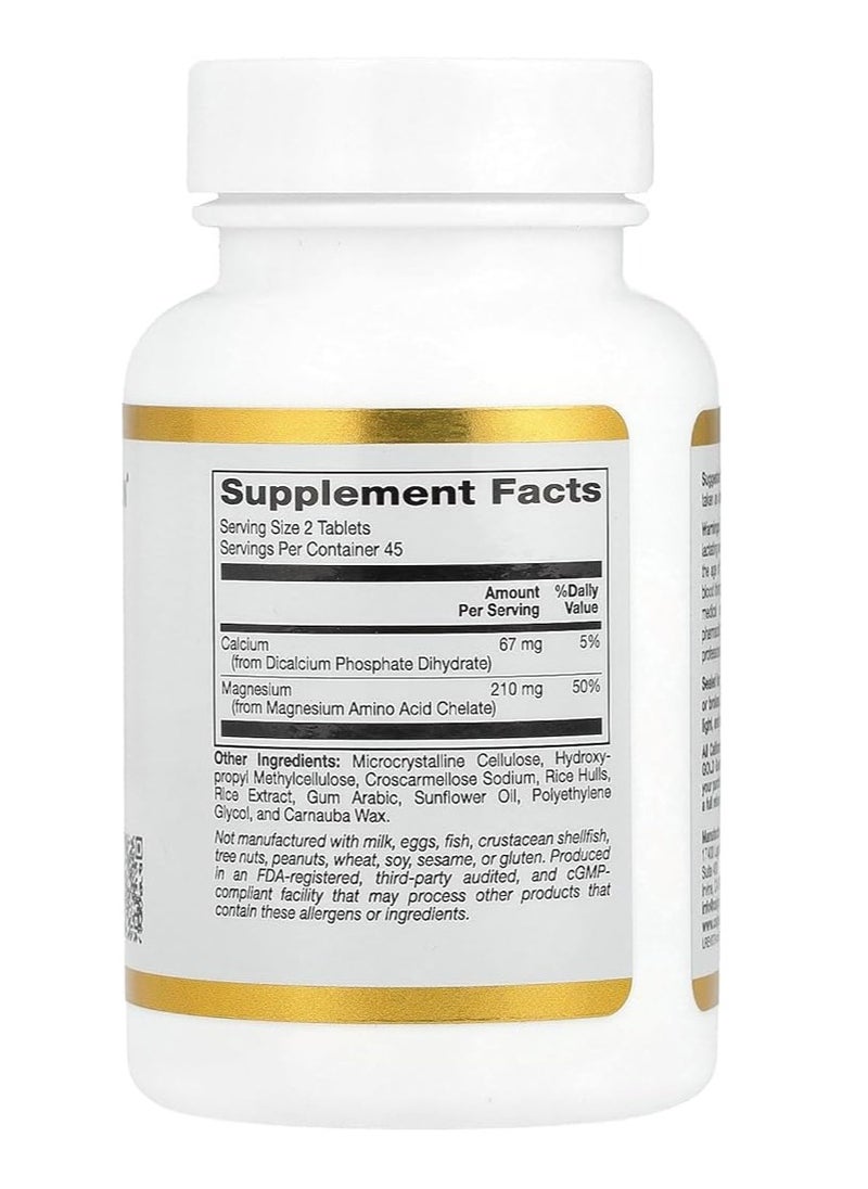 California Gold Nutrition Magnesium Chelate 90 Tablets  - Image 2