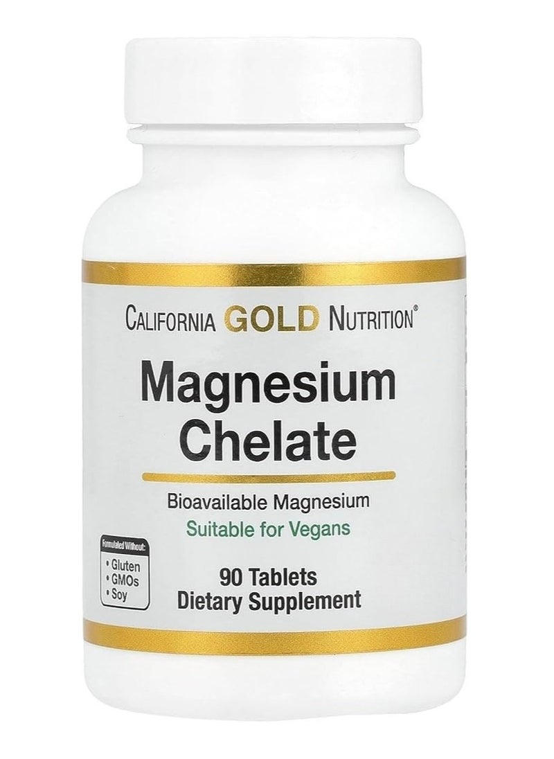 California Gold Nutrition Magnesium Chelate 90 Tablets  - Image 1