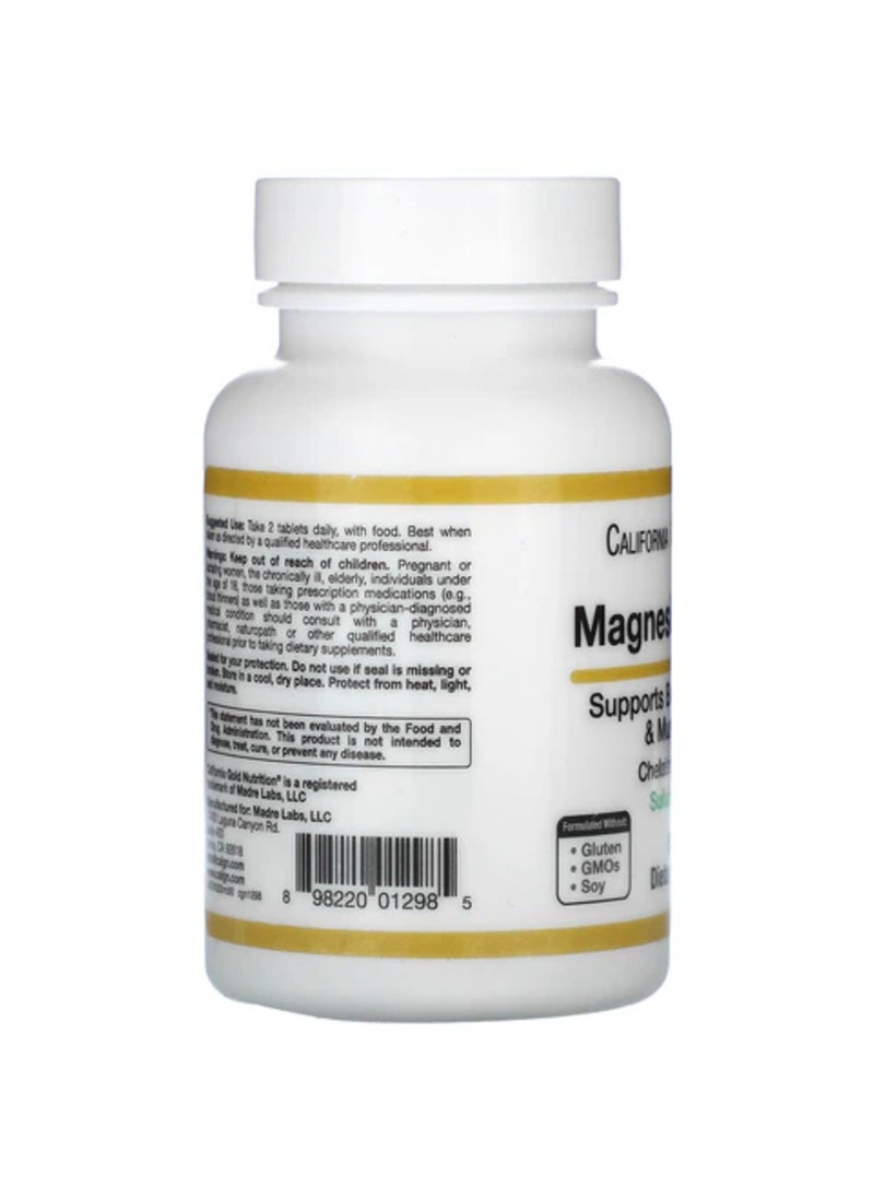 California Gold Nutrition Magnesium Chelate 90 Tablets  - Image 4
