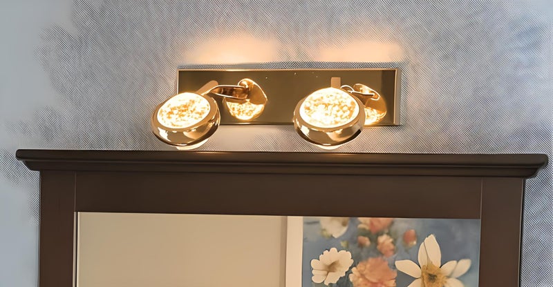 FILLISKA® 3 in 1 Double Wall spot/Picture/Display/Mirror Light with Adjustable Head and Colour Changing Function (Crystal Gold-6518)(1 Year Warranty) - Image 1