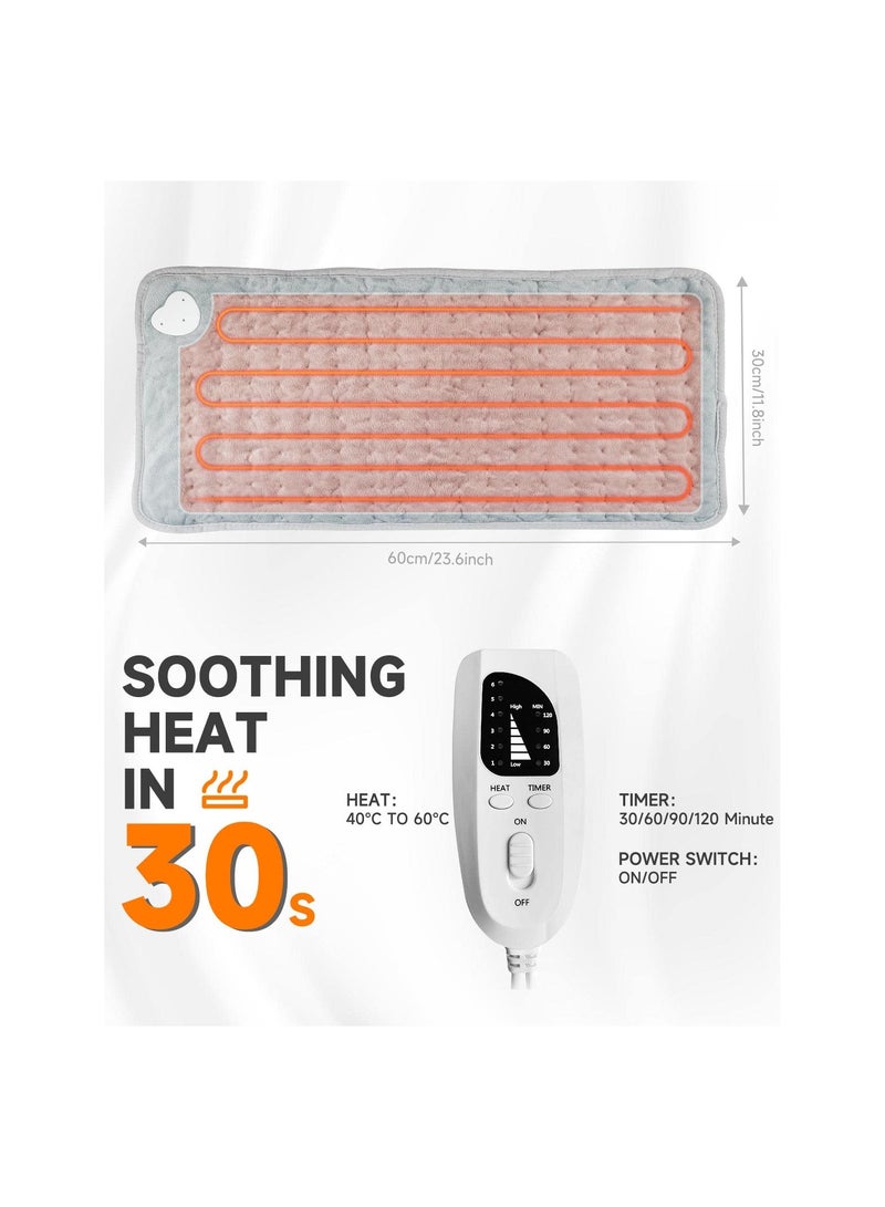 KASTWAVE Electric Heating Pad for Back Pain & Cramps Relief, 30 x 60cm USB Heat Mat, Auto Shut Off, Fast Heating Technology, Portable Car Travel Electric Warm Heat Mat, Crystal Fleece Safe Heated Pad - Image 3