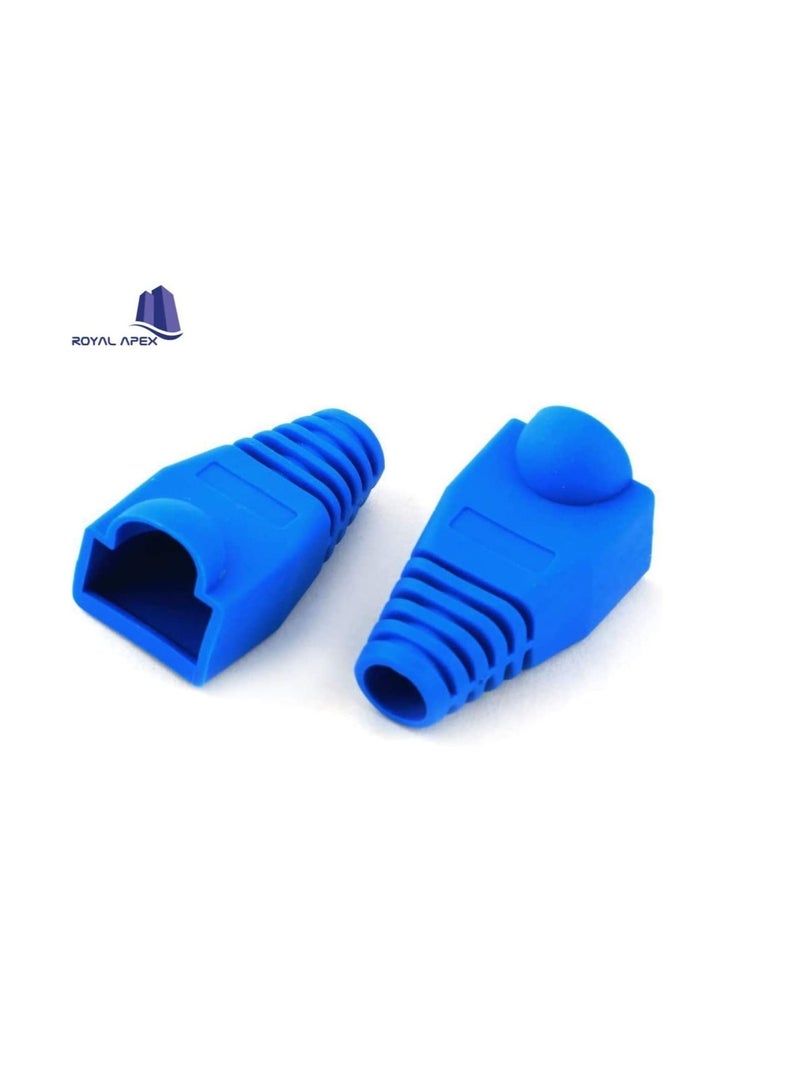Ethernet RJ45 Cable Connector Boots Silicon Cover Strain Relief Boots CAT5 CAT5E CAT6 CAT6E (Blue - Pack of 50) - Image 2