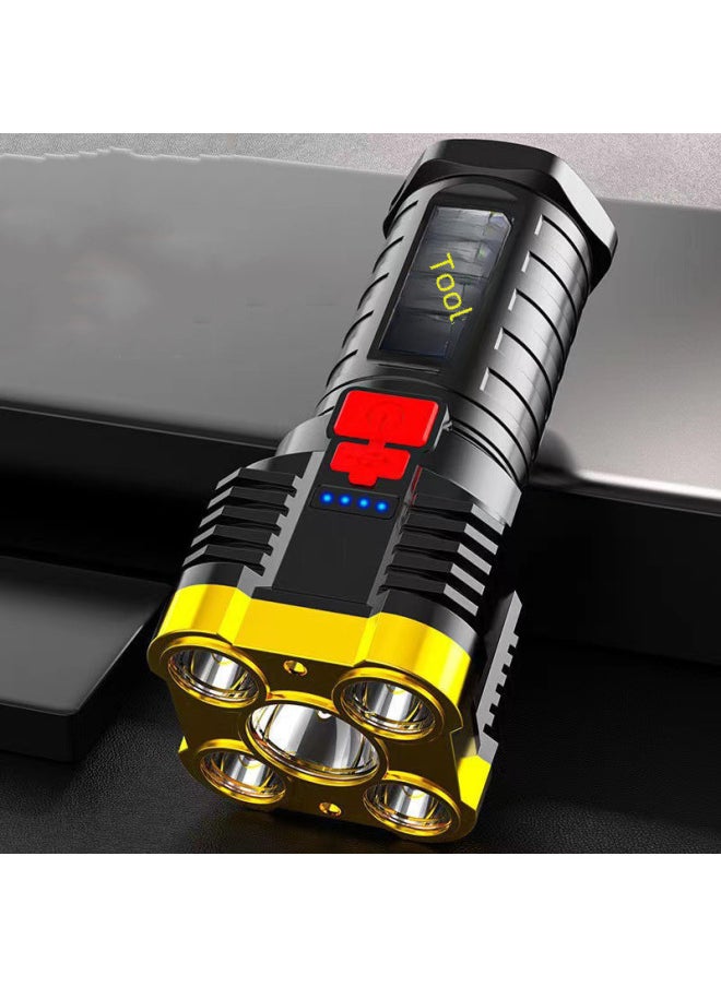 Generic Five-core High-power Usb Rechargeable Super Bright Outdoor Led Searchlight Multifunctional Long-range Handheld Torch-Color:L-29 Five Lights  - Image 4