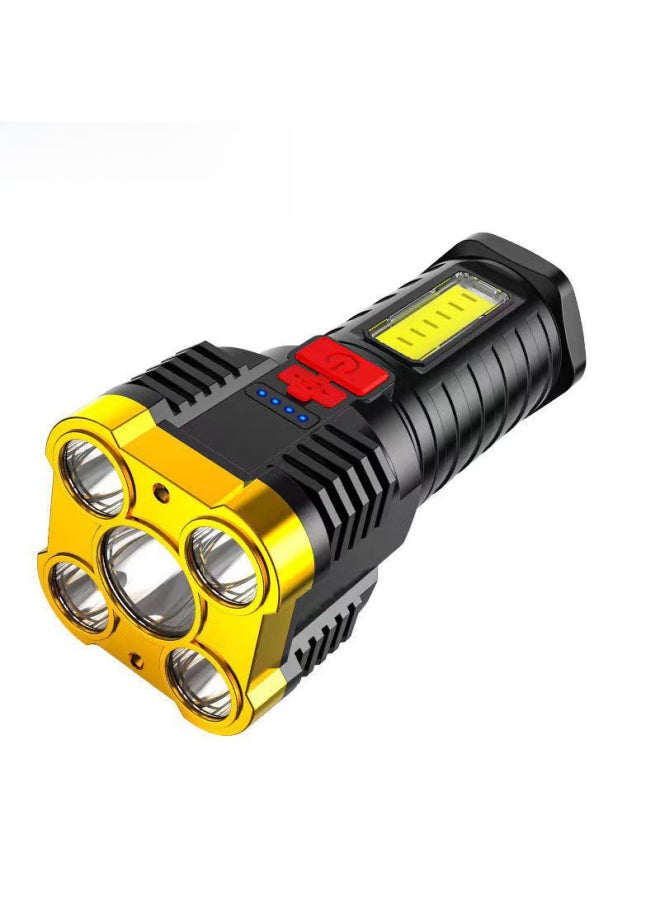 Generic Five-core High-power Usb Rechargeable Super Bright Outdoor Led Searchlight Multifunctional Long-range Handheld Torch-Color:L-29 Five Lights  - Image 2