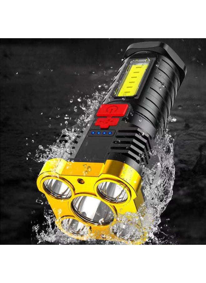 Generic Five-core High-power Usb Rechargeable Super Bright Outdoor Led Searchlight Multifunctional Long-range Handheld Torch-Color:L-29 Five Lights  - Image 3