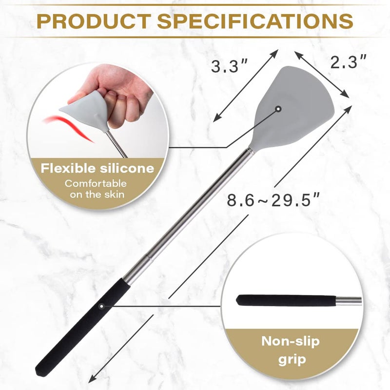 ROUNDS Cream Applicator for Back Telescopic Stick for Lotion Ointment Body Oil Medicine feet - Image 4