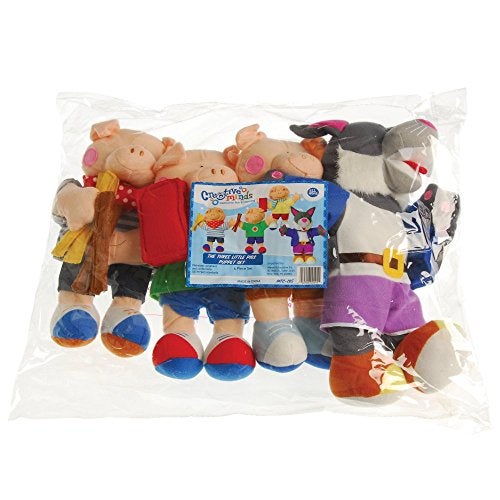 Constructive Playthings "The Three Little Pigs" Wolf and Pig Puppet Set from The Childhood Favorite Book - Image 2