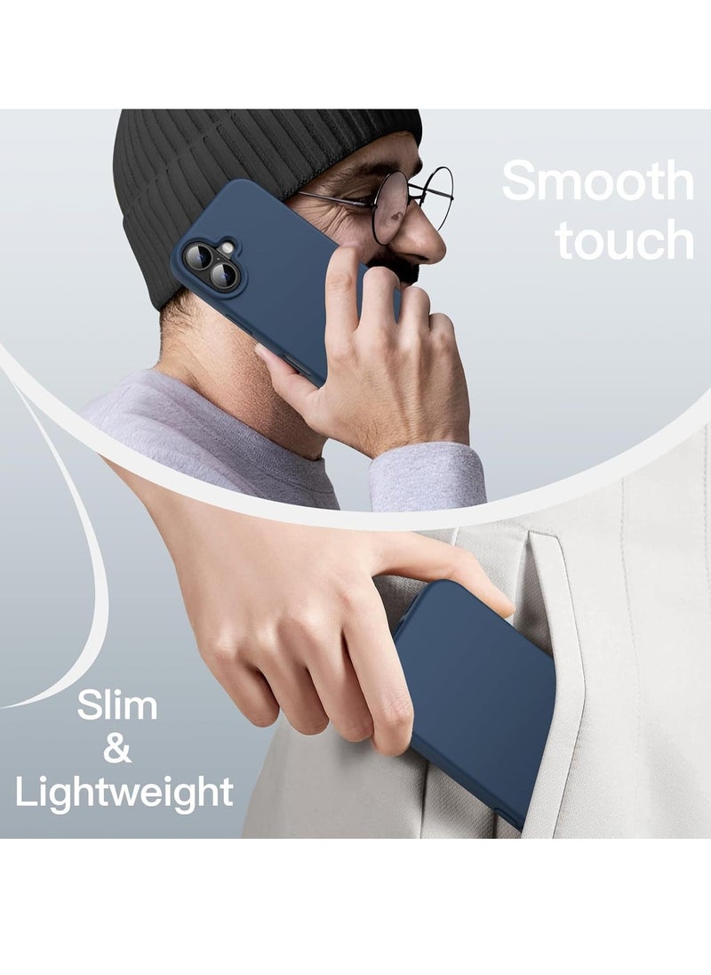 JAJEEK "Liquid Silicone Case for iPhone 16 (6.1-Inch) – Soft Touch, Anti-Scratch, Shockproof Cover with Microfiber Lining (Navy Blue)" - Image 5