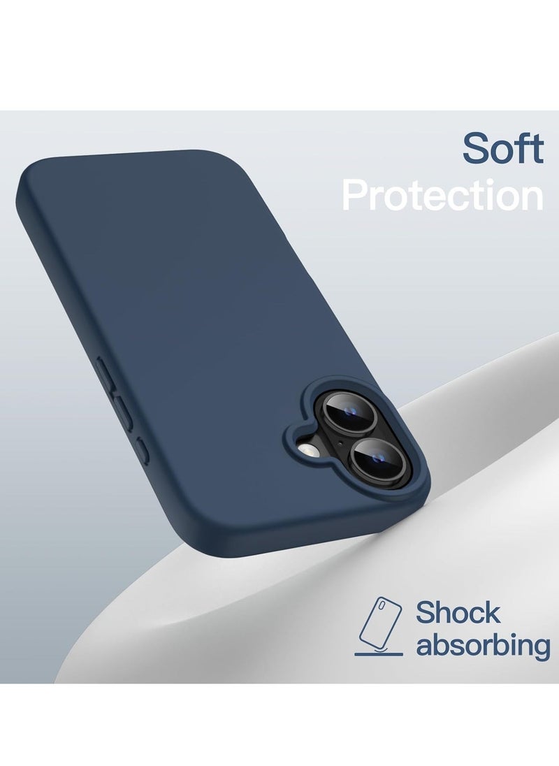 JAJEEK "Liquid Silicone Case for iPhone 16 (6.1-Inch) – Soft Touch, Anti-Scratch, Shockproof Cover with Microfiber Lining (Navy Blue)" - Image 3