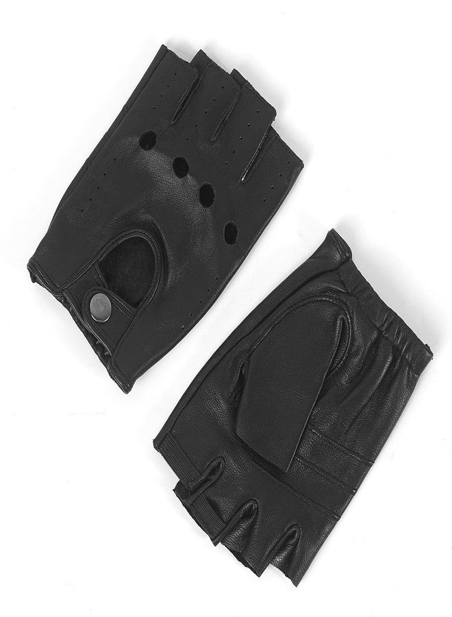 Luwint Kids Leather Fingerless Gloves for Cycling Cosplay Dancing, Boys Girls 3-12 Years (Small) - Image 5